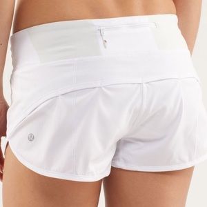 Lululemon White Speed Short 6
